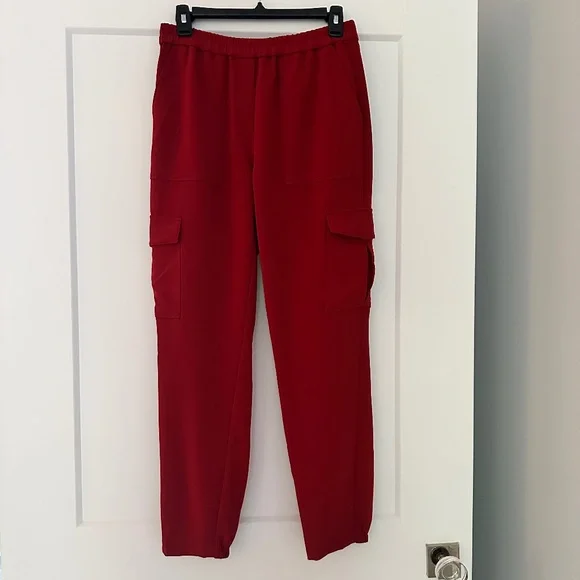 THEORY Amazing Brick Red  Cargo Jogger Pants Sz 2 NWT $325!! - Picture 3 of 5